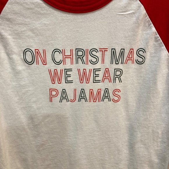 Christmas pajama henley top red white green Small - Picture 2 of 6